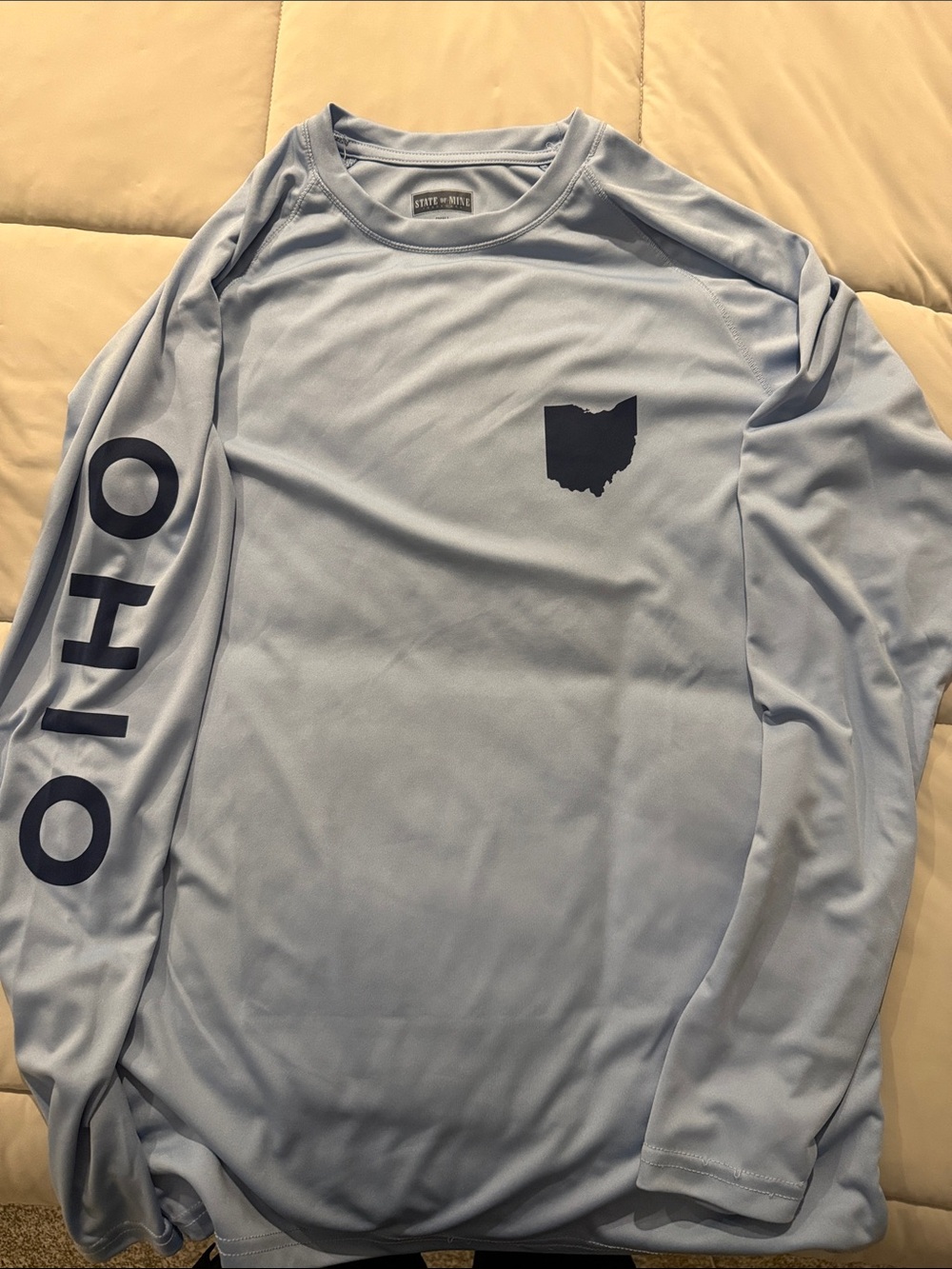 Men's Light Blue Long-Sleeve Ohio Graphic Performance Shirt